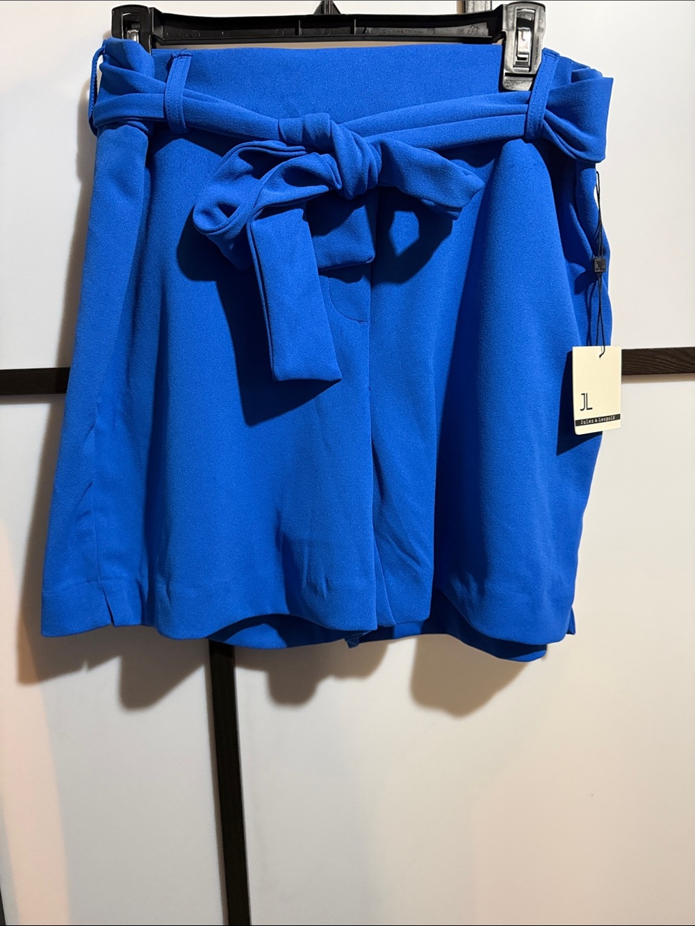 Jules & Leopold Royal Blue Tie-Belt Shorts